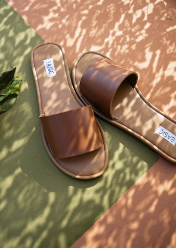 Brown Casual Slides