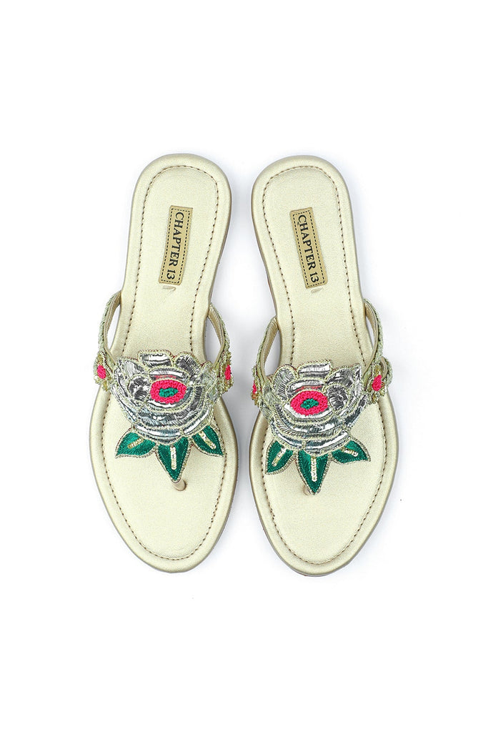 Embroidered Mukaish Chappals | Jhill Mill Gulab - CHAPTER 13