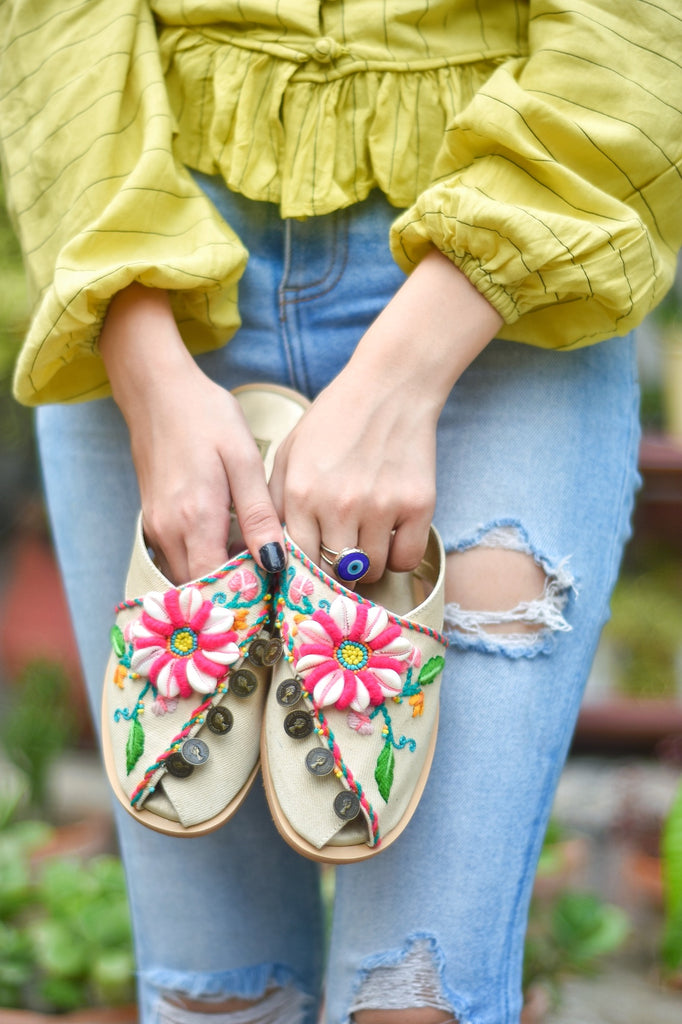 Back open bohemian look peshawaris with shells and coins